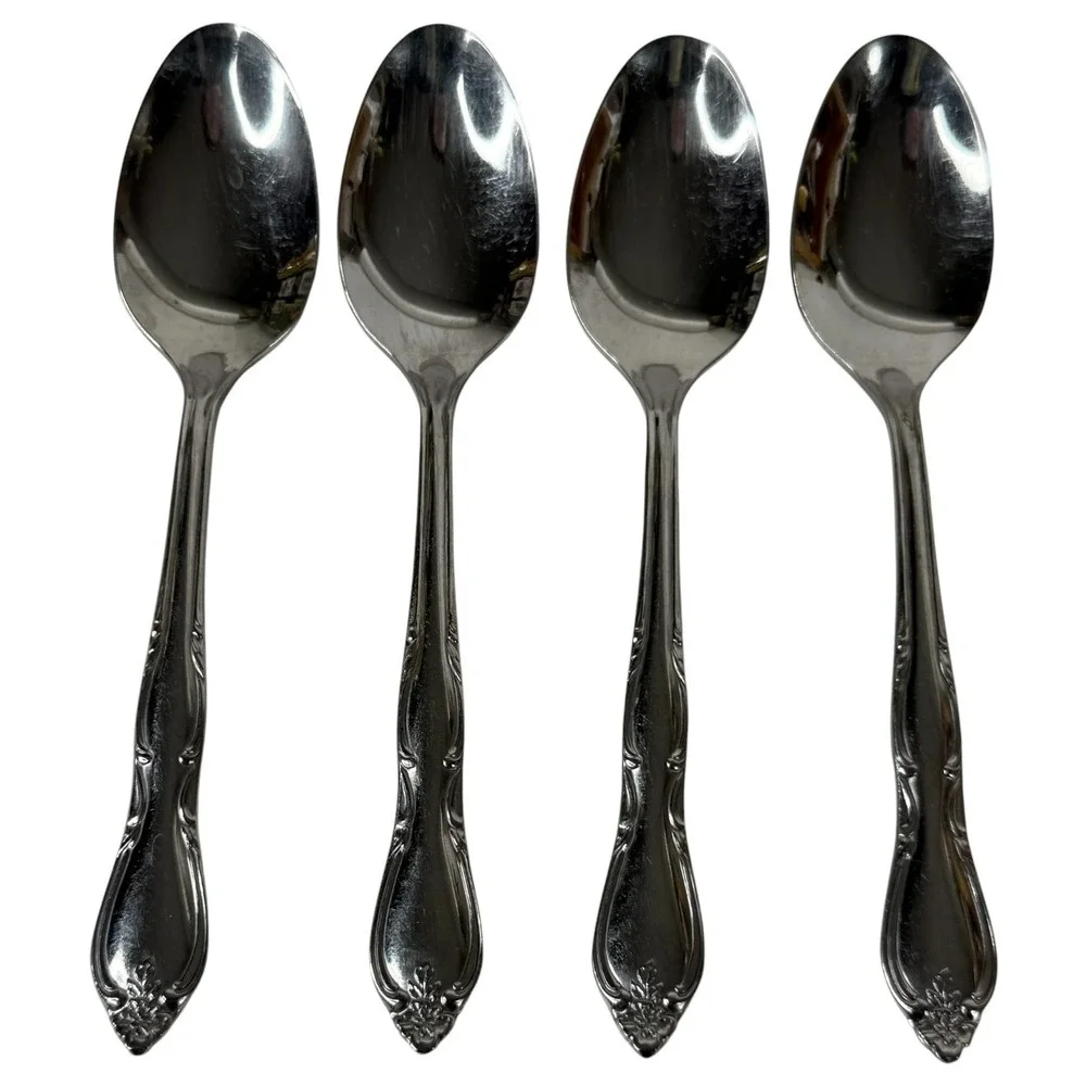 Oneida Wm A Rogers Montclair Gloria Stainless Flatware Set Fork Spoon Floral Tip